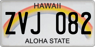 HI license plate ZVJ082