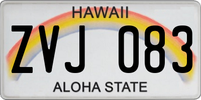 HI license plate ZVJ083