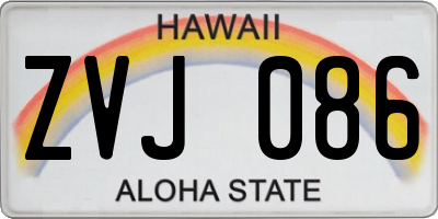 HI license plate ZVJ086