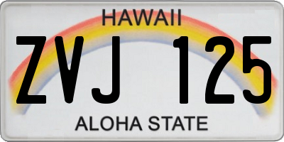 HI license plate ZVJ125
