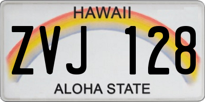 HI license plate ZVJ128