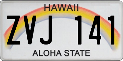 HI license plate ZVJ141