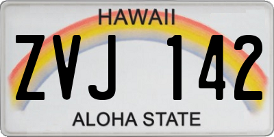 HI license plate ZVJ142