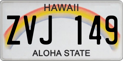 HI license plate ZVJ149