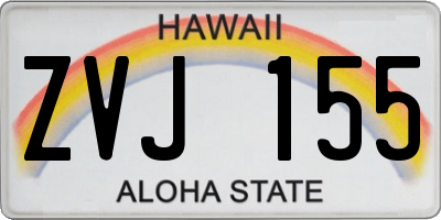 HI license plate ZVJ155