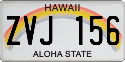 HI license plate ZVJ156