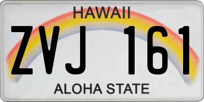 HI license plate ZVJ161