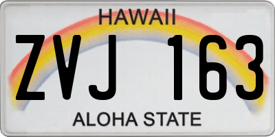 HI license plate ZVJ163