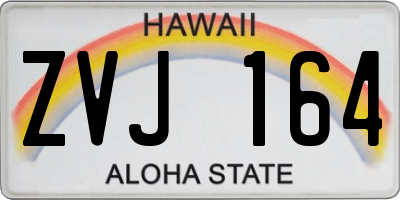 HI license plate ZVJ164
