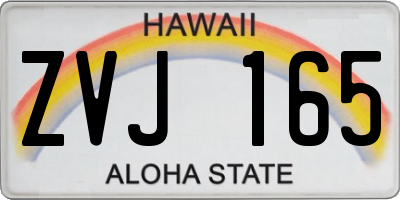 HI license plate ZVJ165