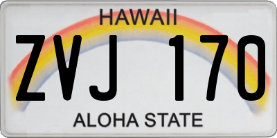 HI license plate ZVJ170