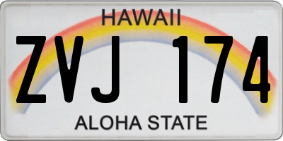 HI license plate ZVJ174