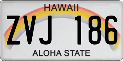 HI license plate ZVJ186