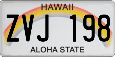 HI license plate ZVJ198