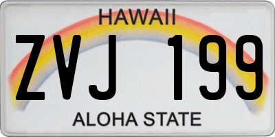 HI license plate ZVJ199