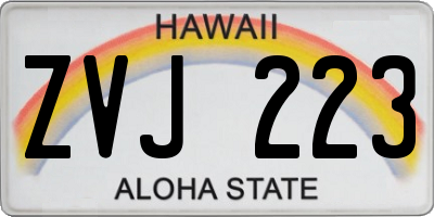 HI license plate ZVJ223