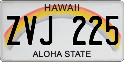 HI license plate ZVJ225