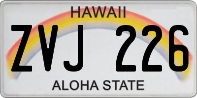 HI license plate ZVJ226