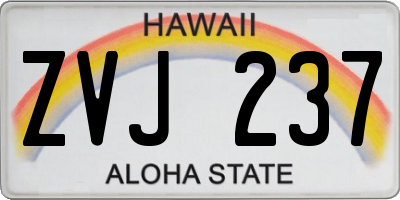 HI license plate ZVJ237