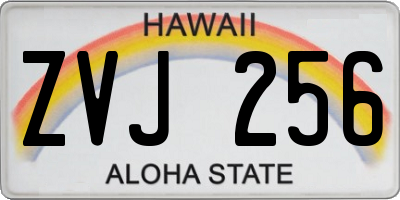 HI license plate ZVJ256