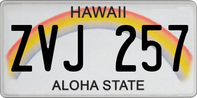 HI license plate ZVJ257