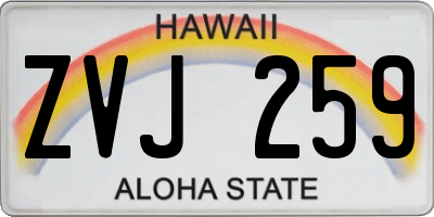 HI license plate ZVJ259
