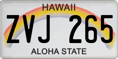 HI license plate ZVJ265