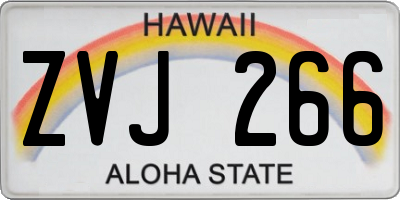 HI license plate ZVJ266