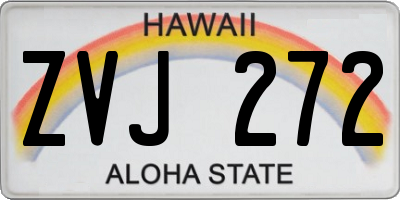 HI license plate ZVJ272