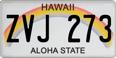 HI license plate ZVJ273