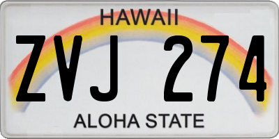 HI license plate ZVJ274