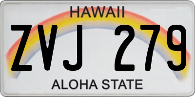 HI license plate ZVJ279