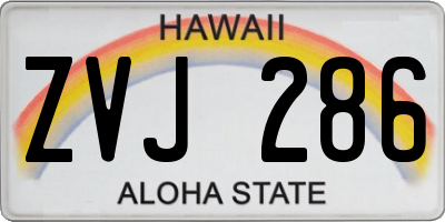 HI license plate ZVJ286
