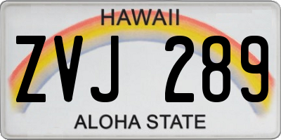 HI license plate ZVJ289