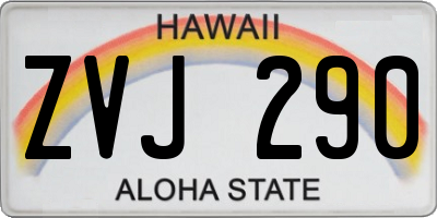 HI license plate ZVJ290