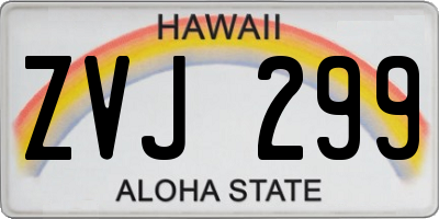HI license plate ZVJ299