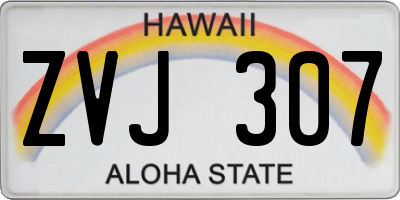 HI license plate ZVJ307
