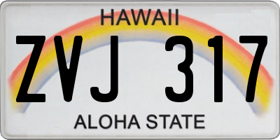 HI license plate ZVJ317