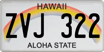 HI license plate ZVJ322