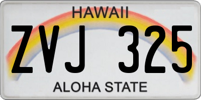 HI license plate ZVJ325