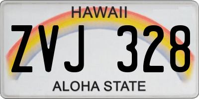 HI license plate ZVJ328