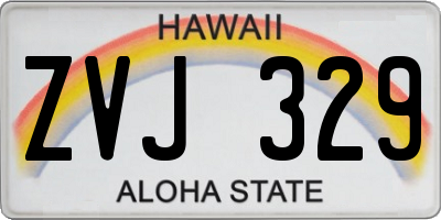 HI license plate ZVJ329