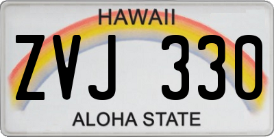 HI license plate ZVJ330