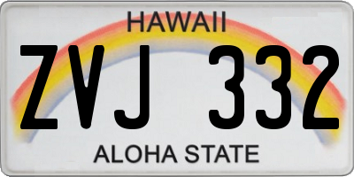 HI license plate ZVJ332