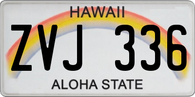 HI license plate ZVJ336