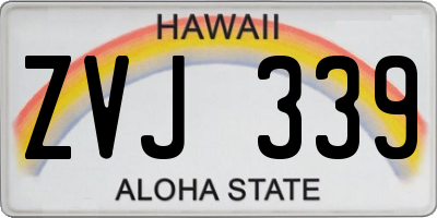 HI license plate ZVJ339