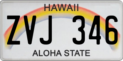 HI license plate ZVJ346