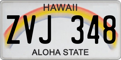 HI license plate ZVJ348