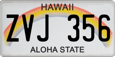 HI license plate ZVJ356