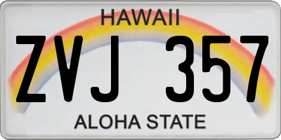 HI license plate ZVJ357